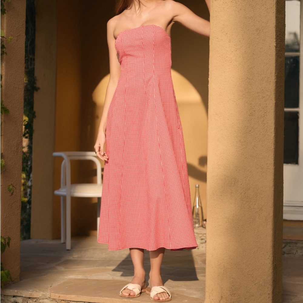 Abercrombie & Fitch Mila Strapless Midi Dress